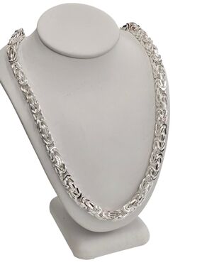 925 Sterling Silver Byzantine Chain 5.5 Mm 24 Inches